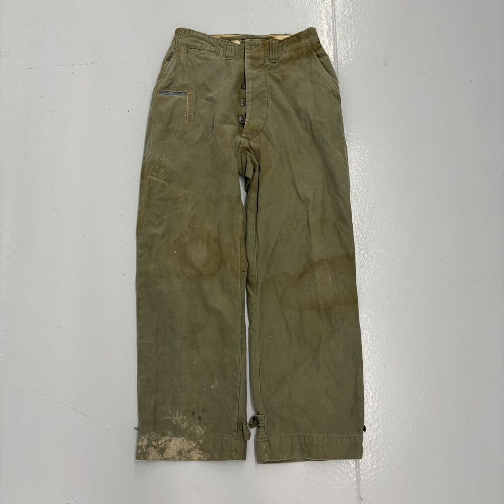 Vintage WW2 US Army/Navy Green Military Pants 28x28